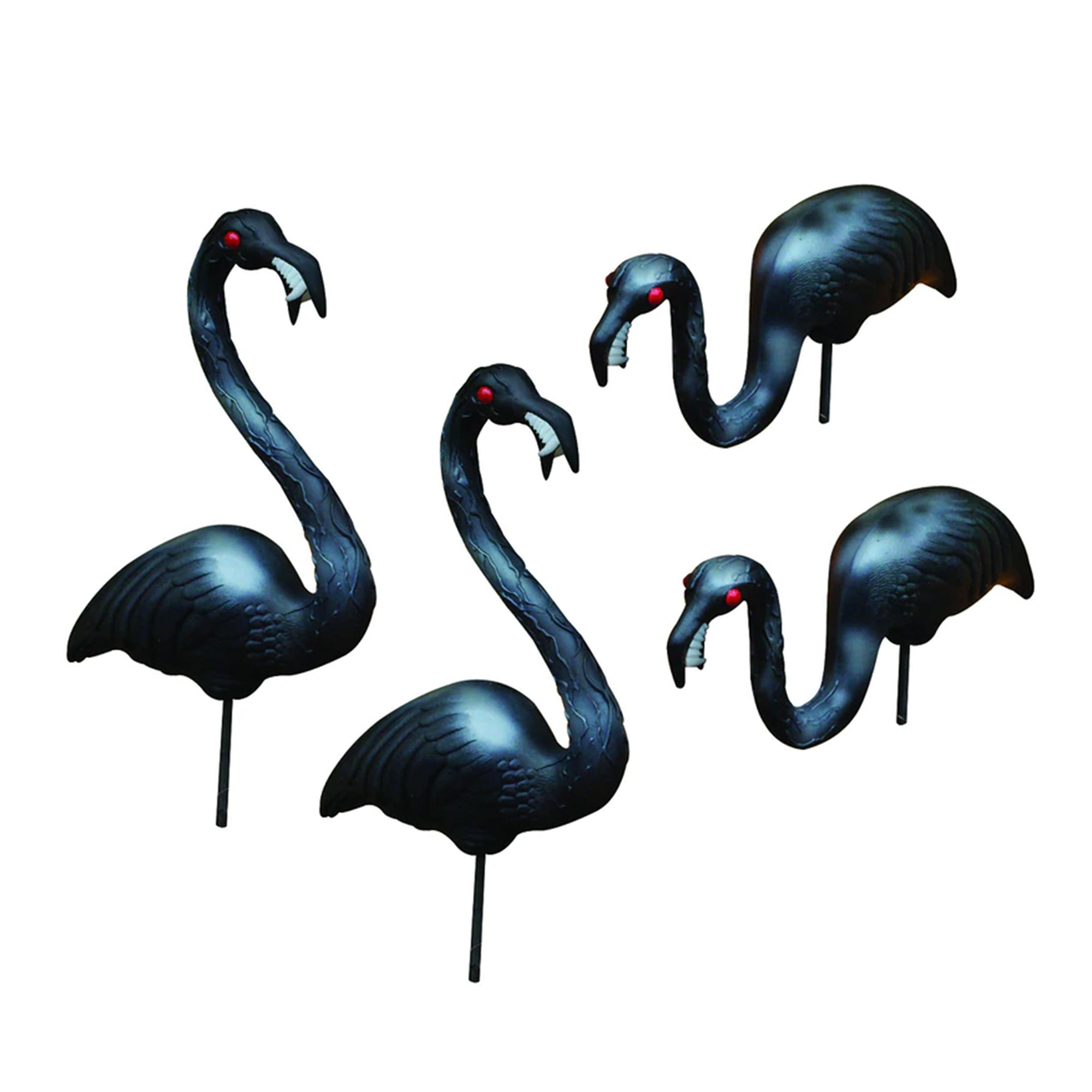 Union Products Outdoor Featherstone Flamingo Lawn Ornament, Set of 4, Black - VMInnovations