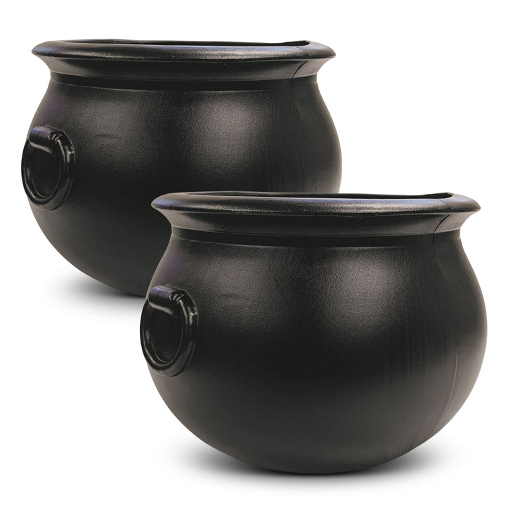 Union Products 55160 16 Inch Witch Cauldron Halloween Decoration, Black (2 Pack)