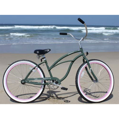 Firmstrong Urban Lady Single Speed 26" Beach Cruiser Womens Bicycle, Army Green