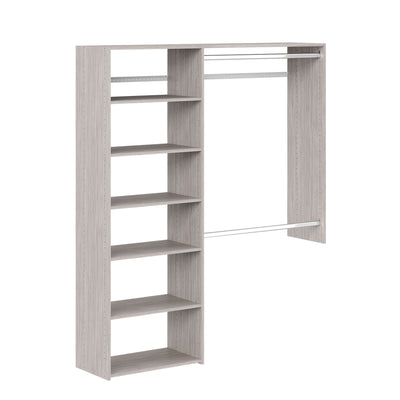 Easy Track 3' to 5' Deluxe Plus Closet Kit Organizer System, Weathered Grey