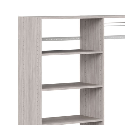 Easy Track 3' to 5' Deluxe Plus Closet Kit Organizer System, Weathered Grey