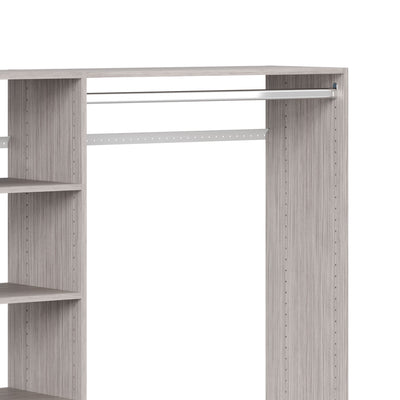 Easy Track 3' to 5' Deluxe Plus Closet Kit Organizer System, Weathered Grey