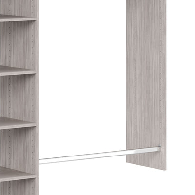 Easy Track 3' to 5' Deluxe Plus Closet Kit Organizer System, Weathered Grey