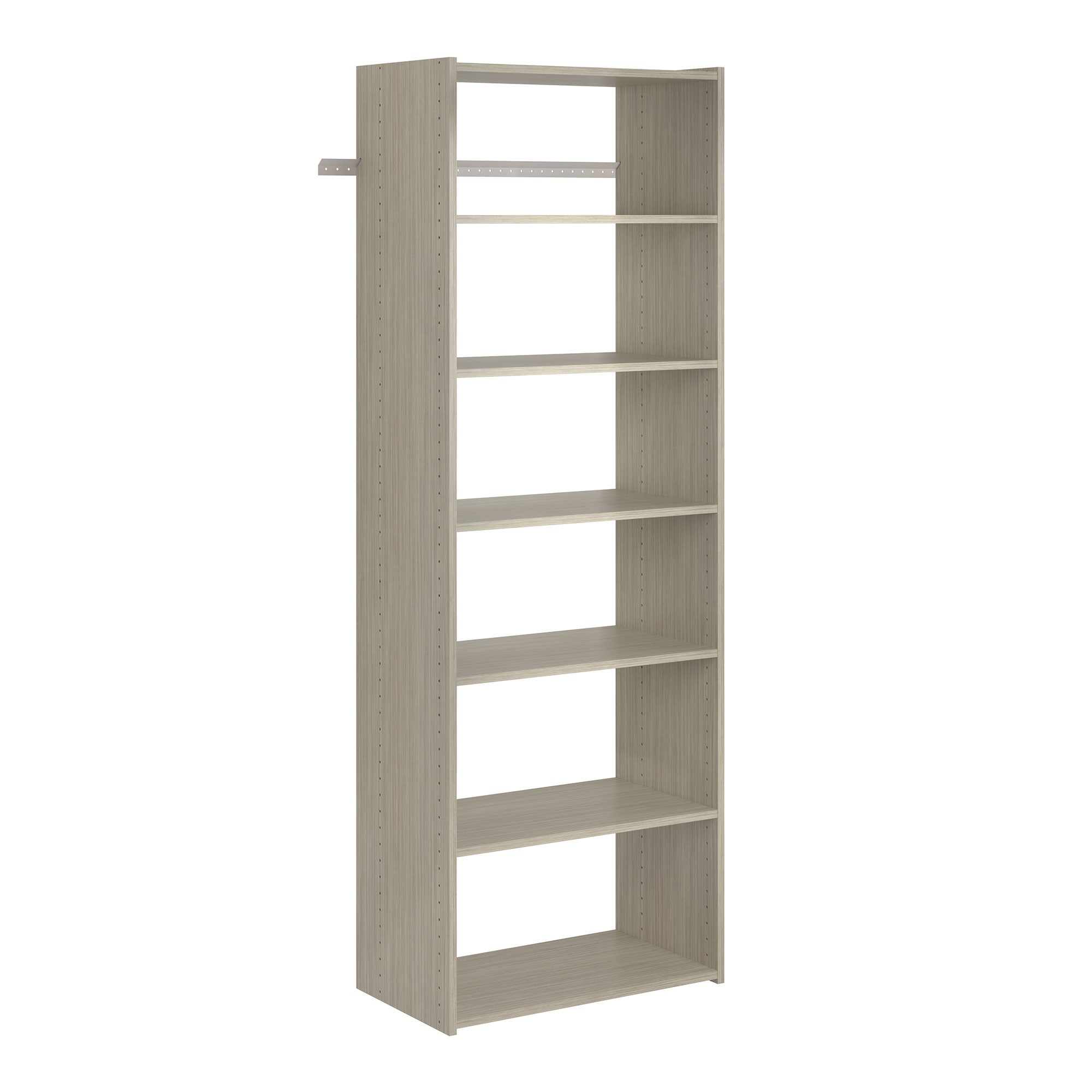 Easy Track Essential Shelf Tower Storage System and Organizer, Weathered Grey