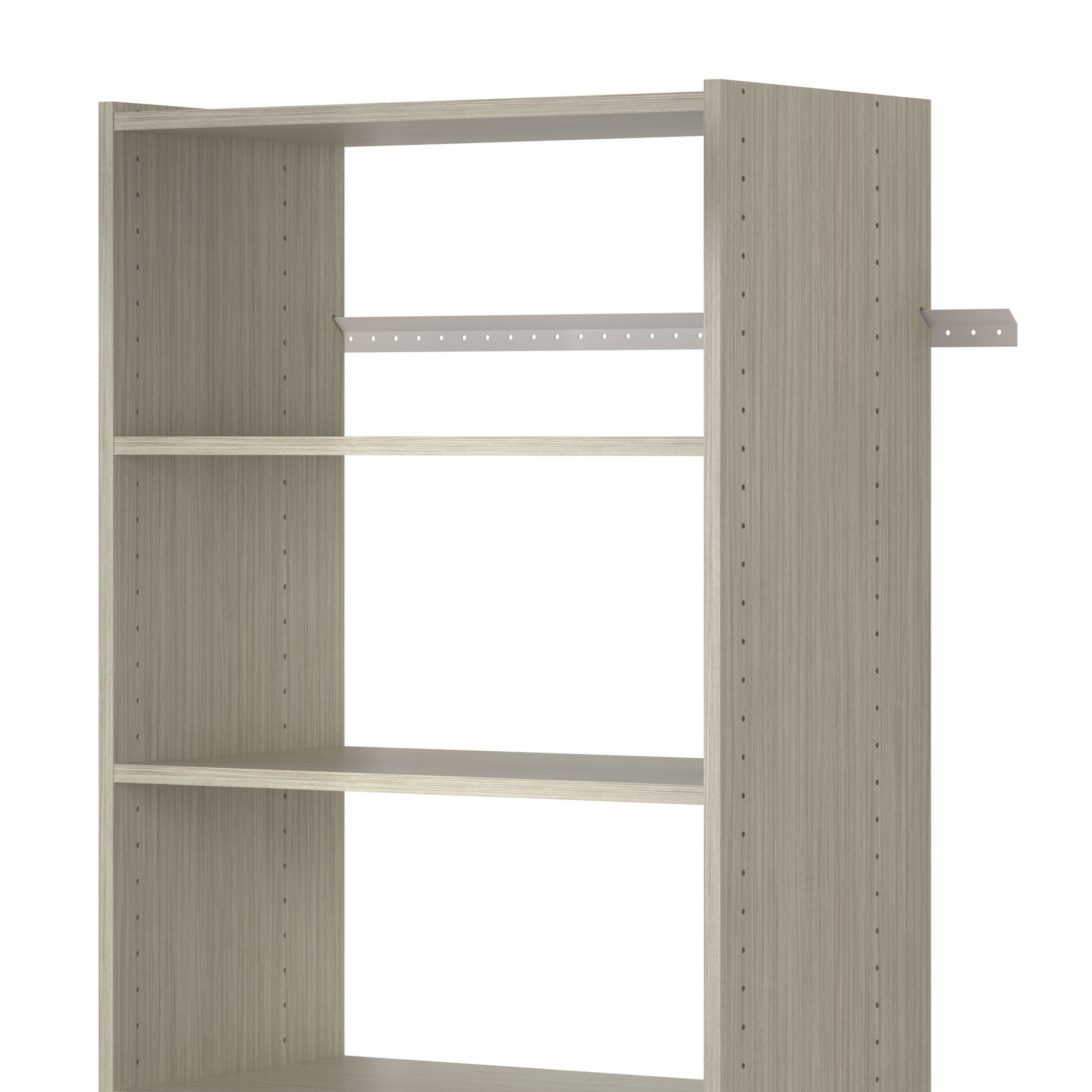 Easy Track Essential Shelf Tower Storage System and Organizer, Weathered Grey