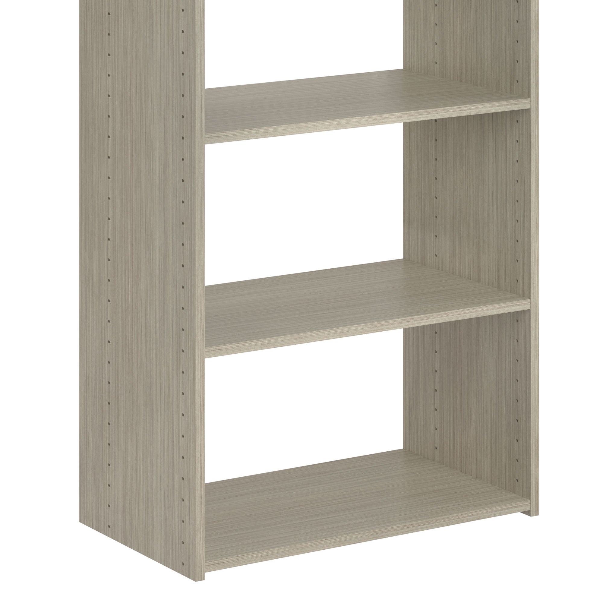 Easy Track Essential Shelf Tower Storage System and Organizer, Weathered Grey