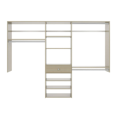 Easy Track 8 Foot Perfect Fit Reach In Bedroom Closet Storage, Weathered Grey