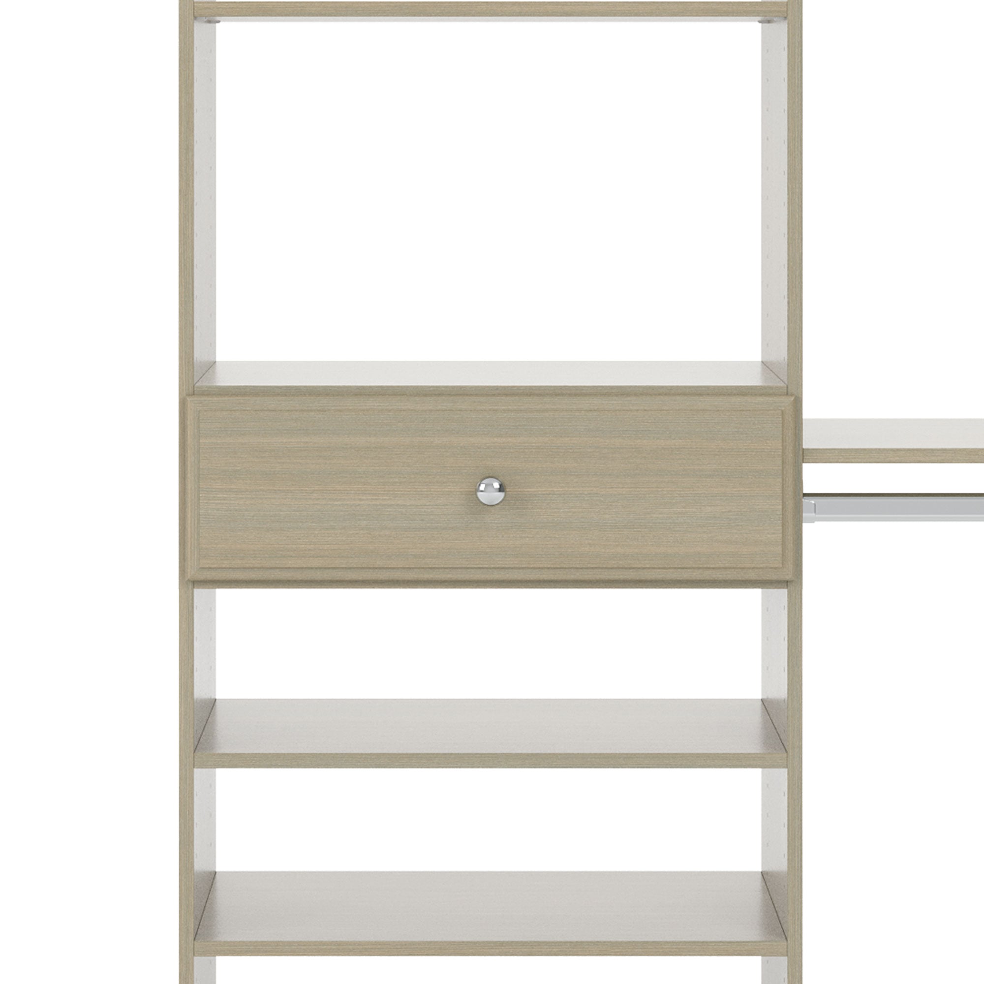 Easy Track 8 Foot Perfect Fit Reach In Bedroom Closet Storage, Weathered Grey