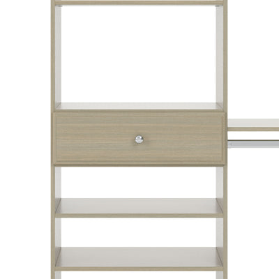 Easy Track 8 Foot Perfect Fit Reach In Bedroom Closet Storage, Weathered Grey