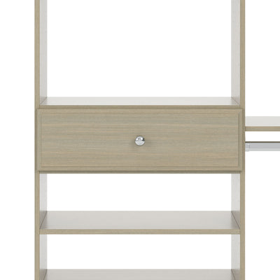 Easy Track 6 Foot Perfect Fit Reach In Bedroom Closet Storage, Weathered Grey