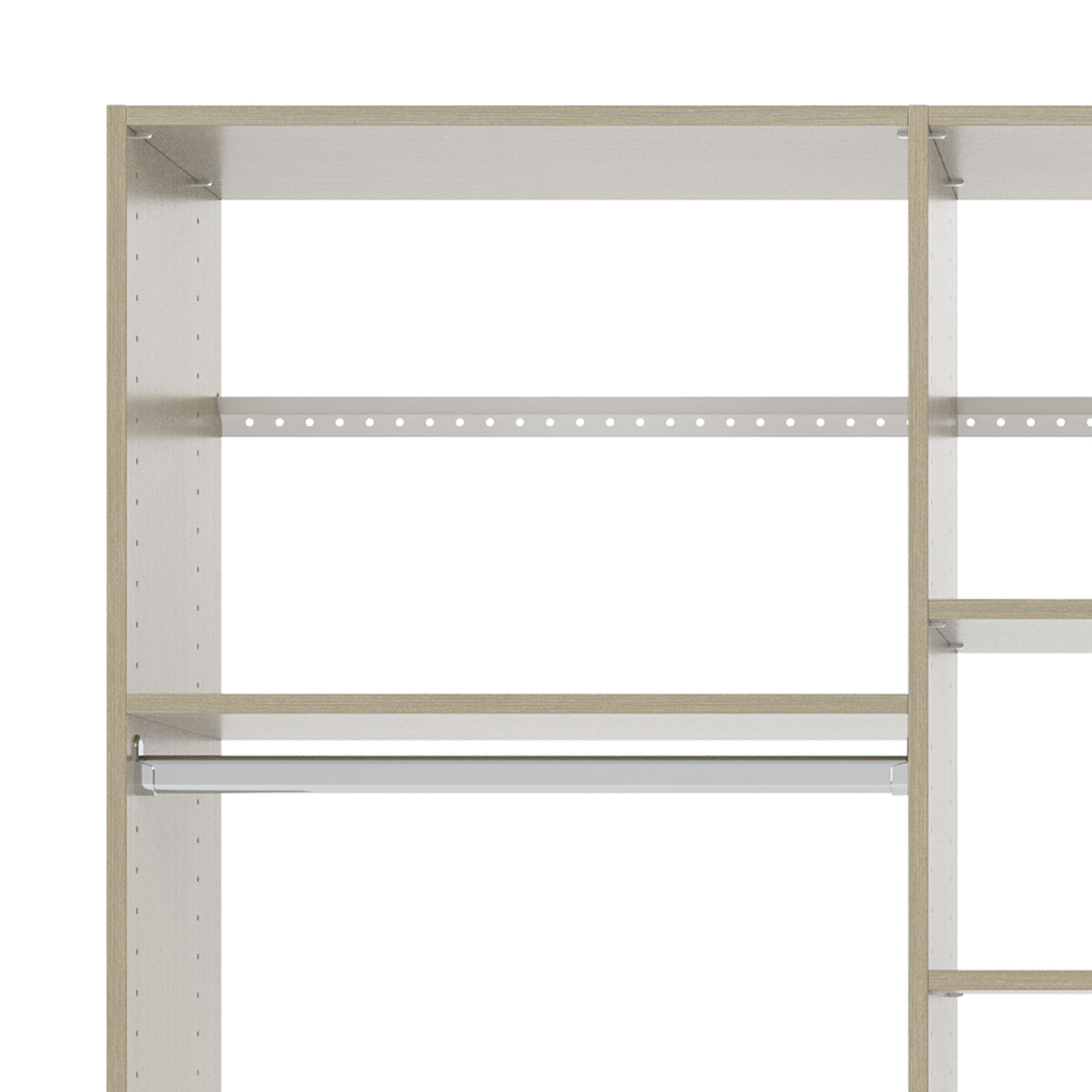 Easy Track 6 Foot Perfect Fit Reach In Bedroom Closet Storage, Weathered Grey