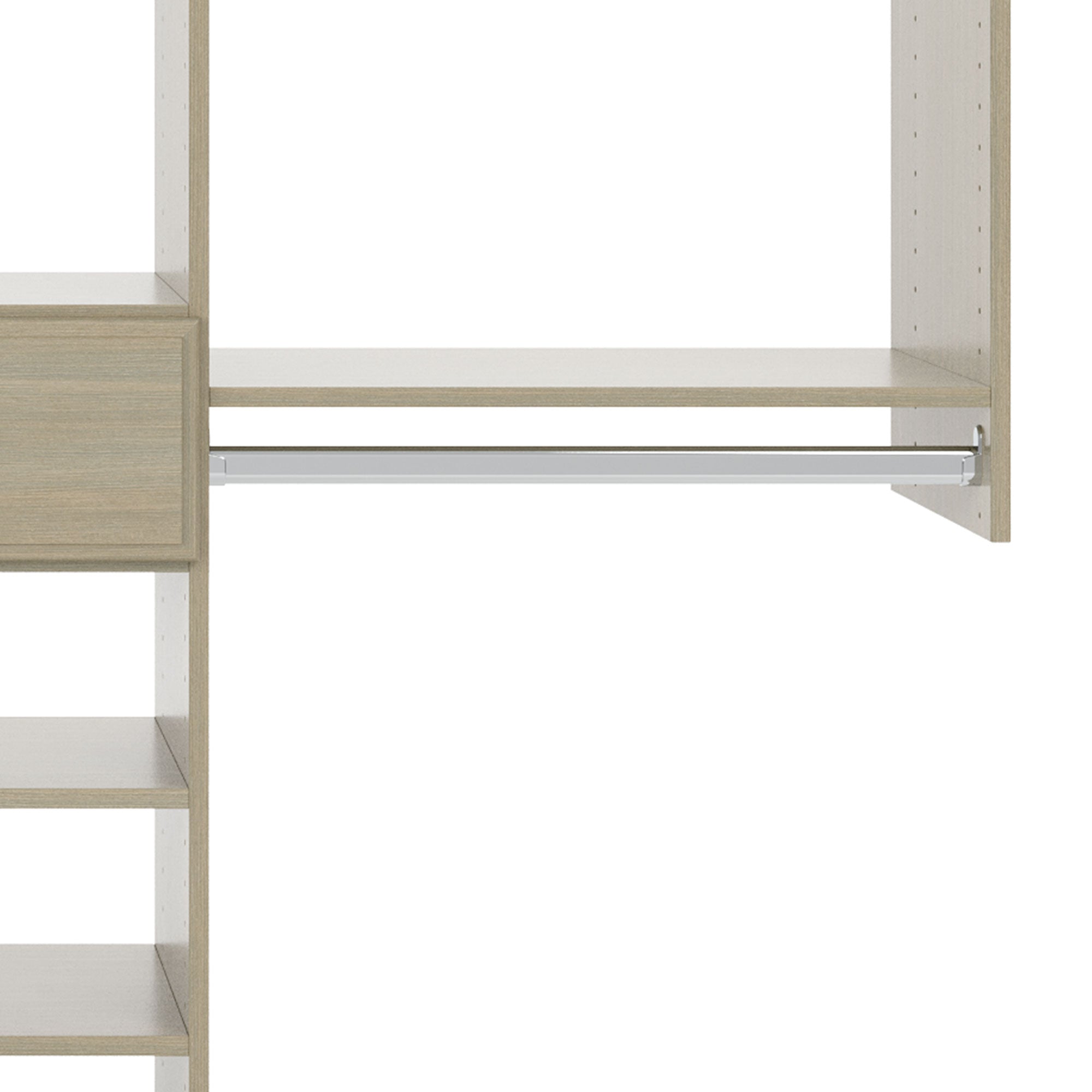 Easy Track 6 Foot Perfect Fit Reach In Bedroom Closet Storage, Weathered Grey