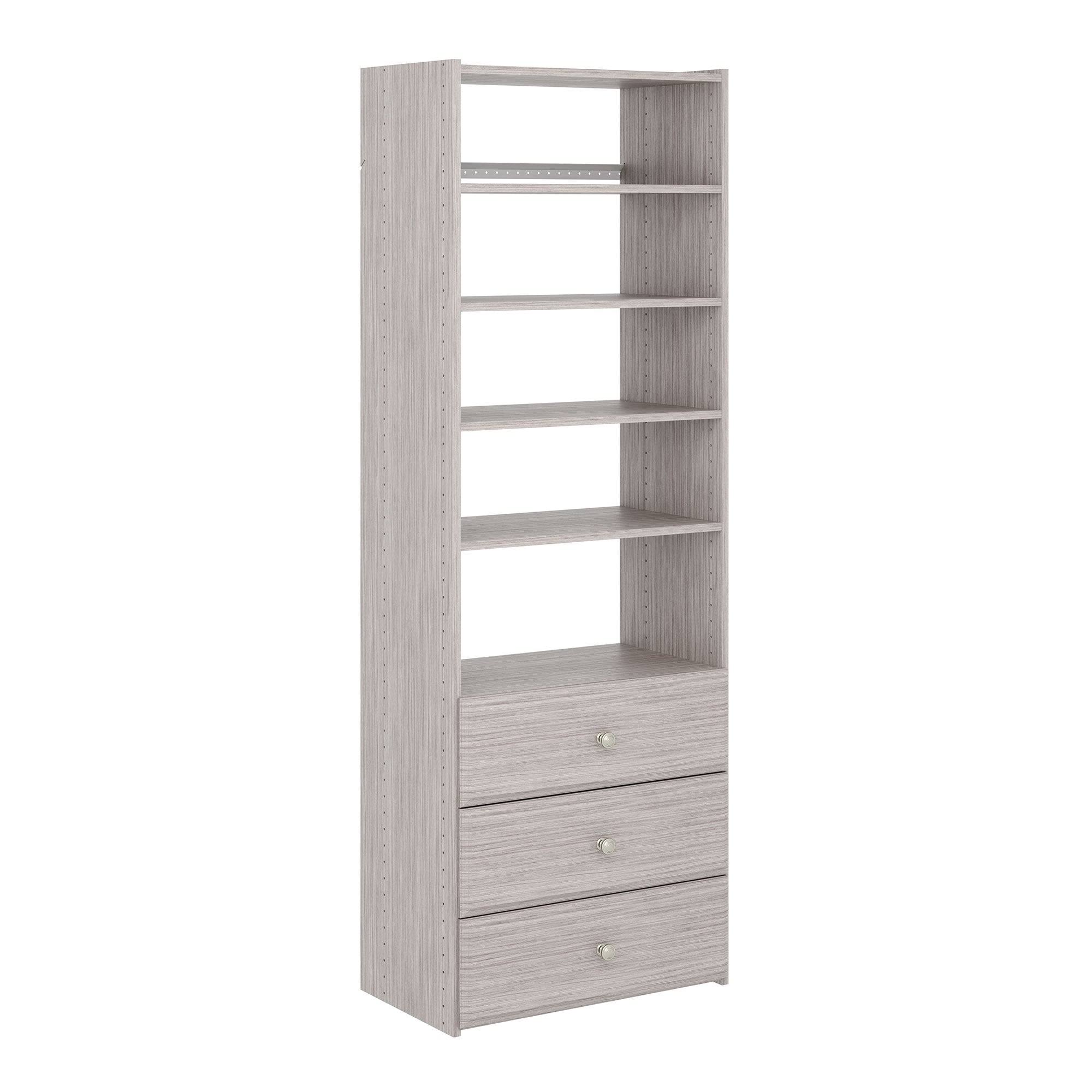 Easy Track Premium Pro Tower Closet Organizer w/Shelves & Drawers Weathered Grey