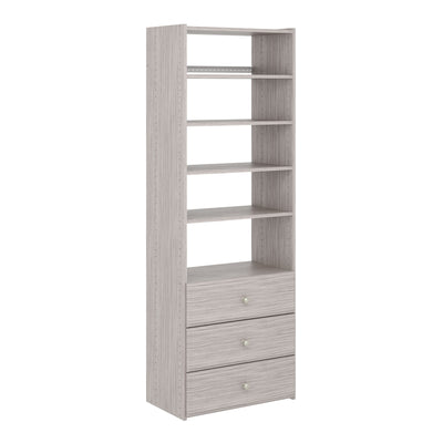 Easy Track Premium Pro Tower Closet Organizer w/Shelves & Drawers Weathered Grey