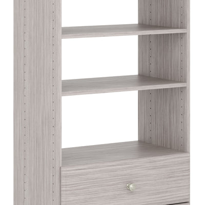 Easy Track Premium Pro Tower Closet Organizer w/Shelves & Drawers Weathered Grey