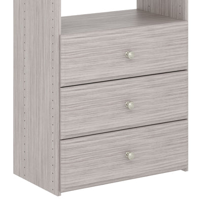 Easy Track Premium Pro Tower Closet Organizer w/Shelves & Drawers Weathered Grey