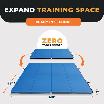 BalanceFrom Fitness 120 x 48" All Purpose Folding Gymnastics Exercise Mat, Blue