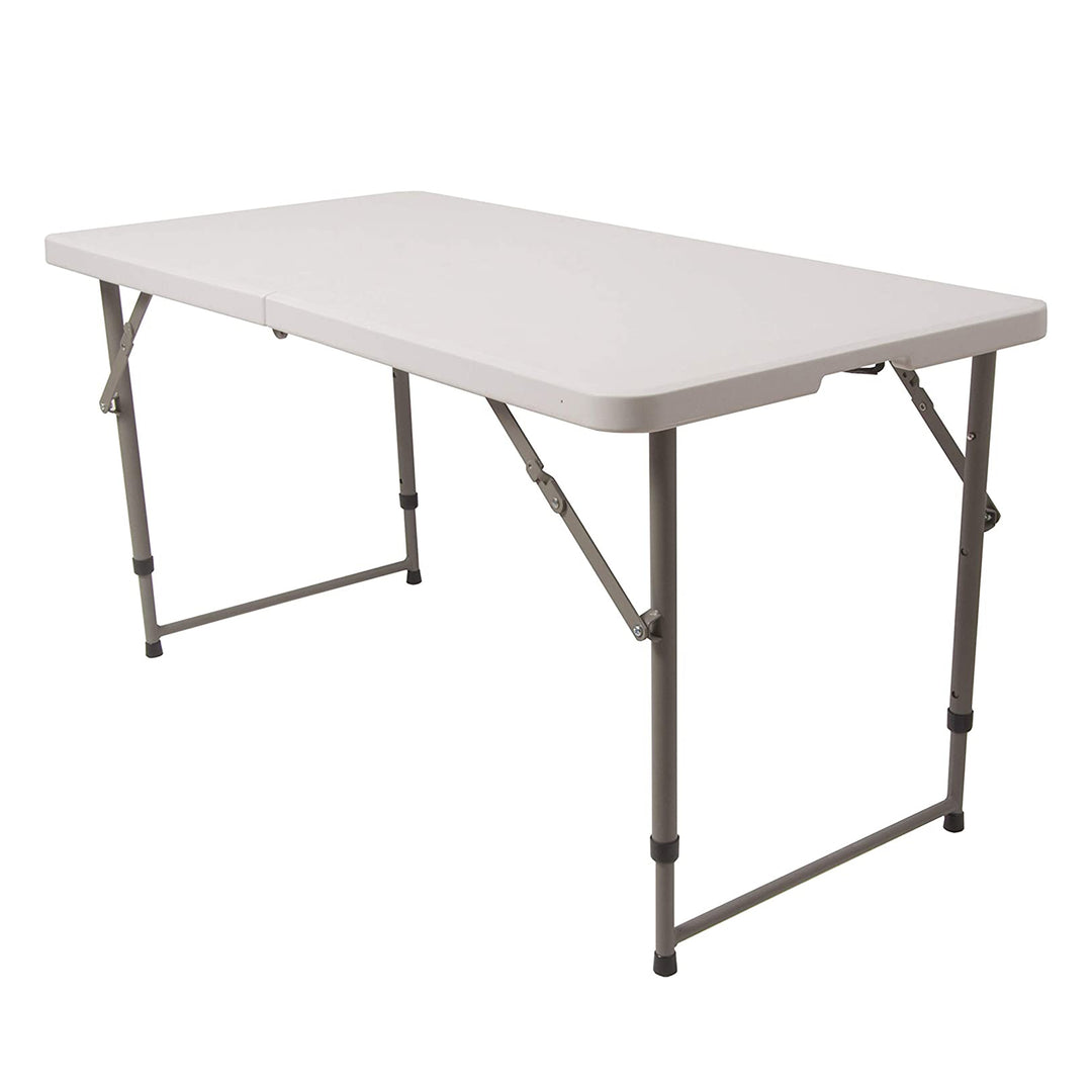 CaliGreen Tools 4 Ft Portable Plastic Folding Multipurpose Utility Table, White