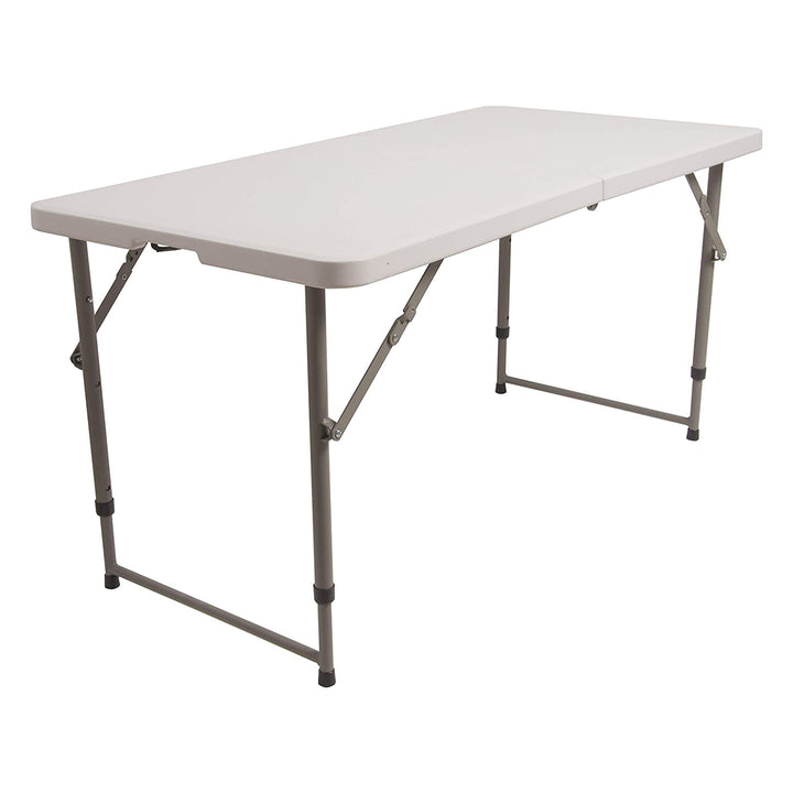 CaliGreen Tools 4 Ft Portable Plastic Folding Multipurpose Utility Table, White