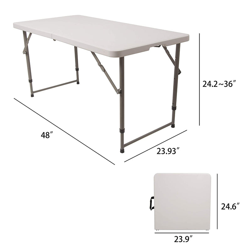 CaliGreen Tools 4 Ft Portable Plastic Folding Multipurpose Table (Open Box)