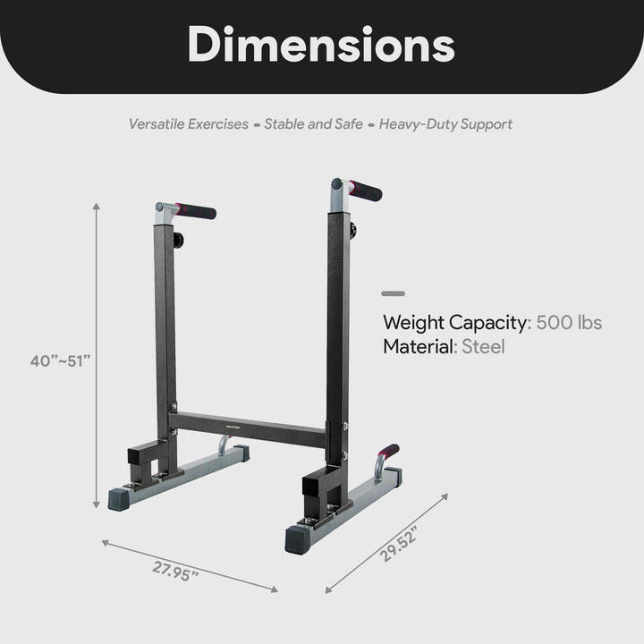 BalanceFrom Multi-Function Home Gym Exercise Dip Stand, 500lb Capacity, Black