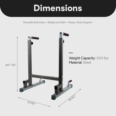 BalanceFrom Multi-Function Home Gym Dip Stand, 500lb Capacity, Black (Used) - VMInnovations