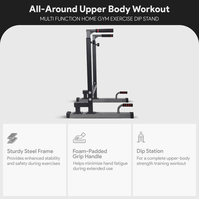 BalanceFrom Multi-Function Home Gym Dip Stand, 500lb Capacity, Black (Used) - VMInnovations