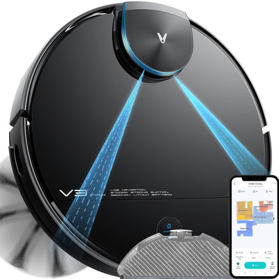 Viomi Smart Robot Vacuum V3 Max Duster Vacuum and Mop for Multi Floors, Black - VMInnovations