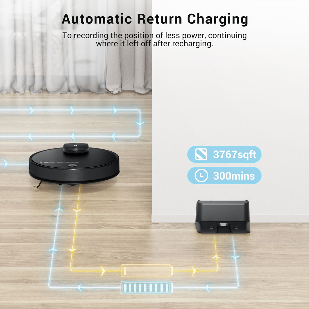 Smart Robot Vacuum V3 Max Duster Vacuum and Mop for Multi Floors, Black (Used) - VMInnovations