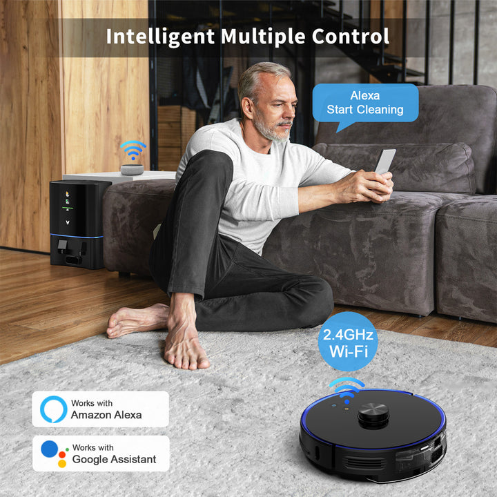 S9 Smart Robot Vacuum Cleaner w/ Auto Self Emptying & Alexa, Black (Used) - VMInnovations