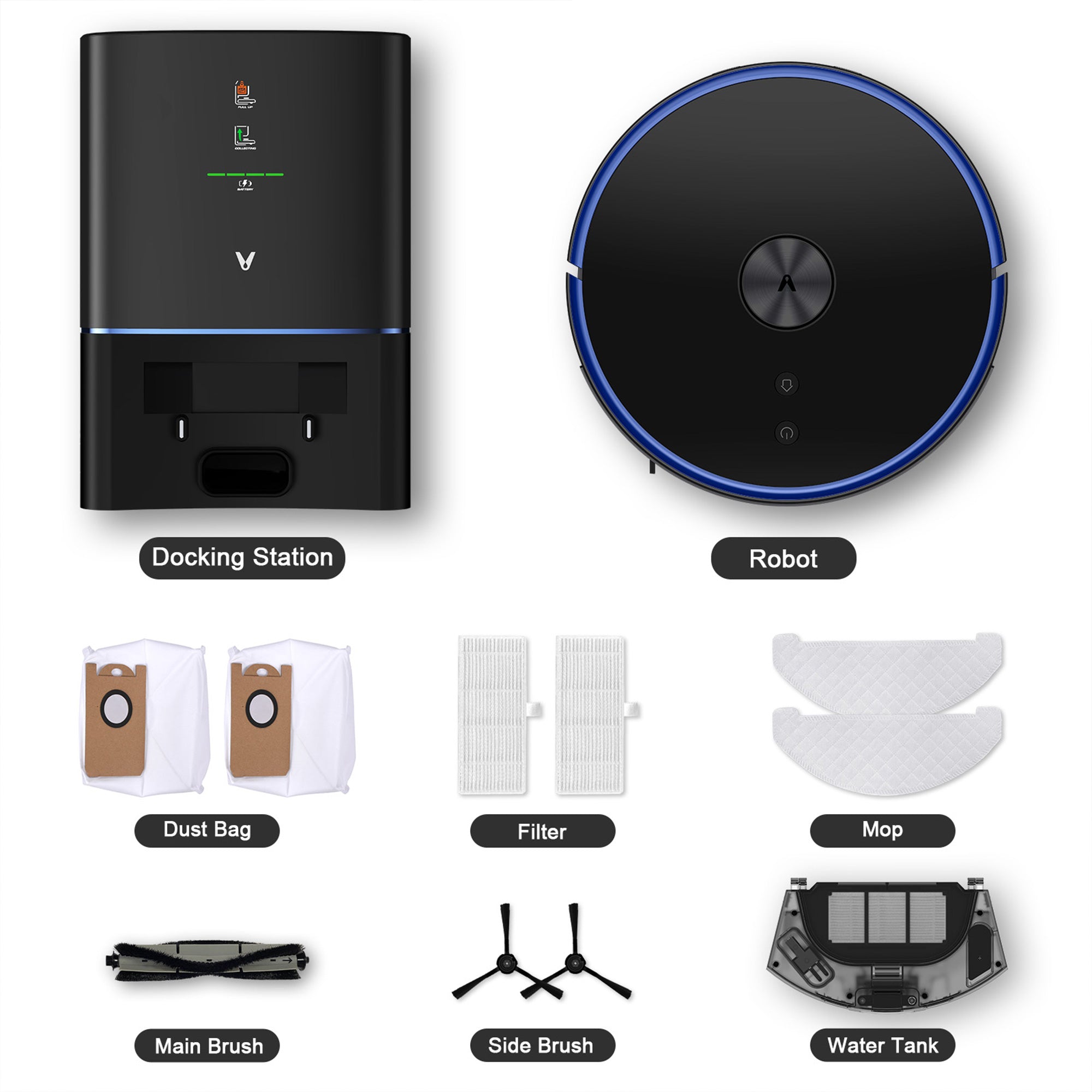 VIOMI S9 Smart Robot Vacuum Cleaner w/ Auto Self Emptying, Black (For Parts) - VMInnovations