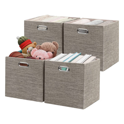 Posprica 13 x 13 Inch Square Thicker Collapsible Storage Cubes (4 Pk) (Open Box)