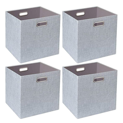 Posprica 13 x 13 Inch Square Collapsible Fabric Storage Cubes (4 Pack)(Open Box) - VMInnovations