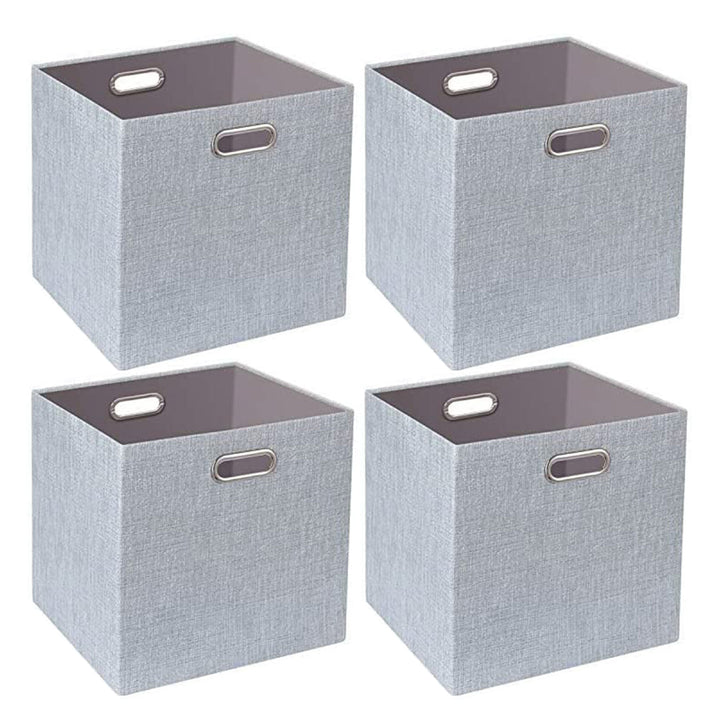 Posprica 13 x 13 Inch Square Collapsible Fabric Storage Cubes (4 Pack)(Open Box) - VMInnovations