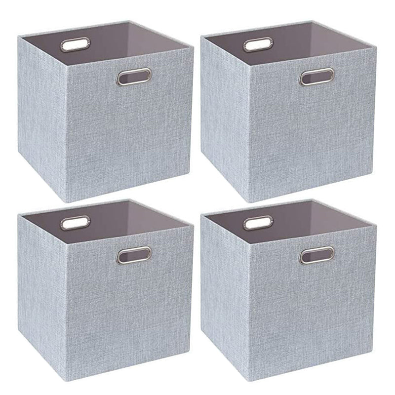 Posprica 13 x 13 Inch Square Collapsible Fabric Storage Cubes (4 Pack)(Open Box)