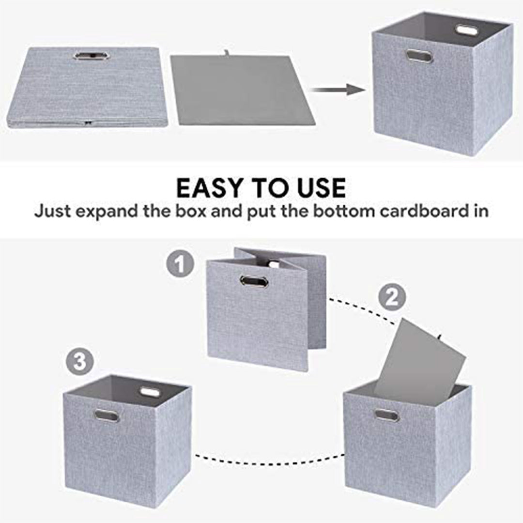 Posprica 13 x 13 Inch Square Collapsible Fabric Storage Cubes (4 Pack)(Open Box) - VMInnovations