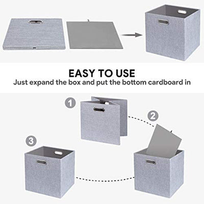 Posprica 13 x 13 Inch Square Collapsible Fabric Storage Cubes (4 Pack)(Open Box) - VMInnovations