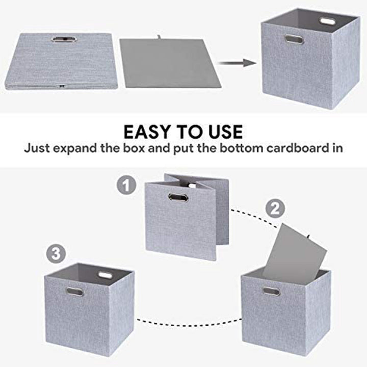 Posprica 13 x 13 Inch Square Collapsible Fabric Storage Cubes (4 Pack)(Open Box) - VMInnovations