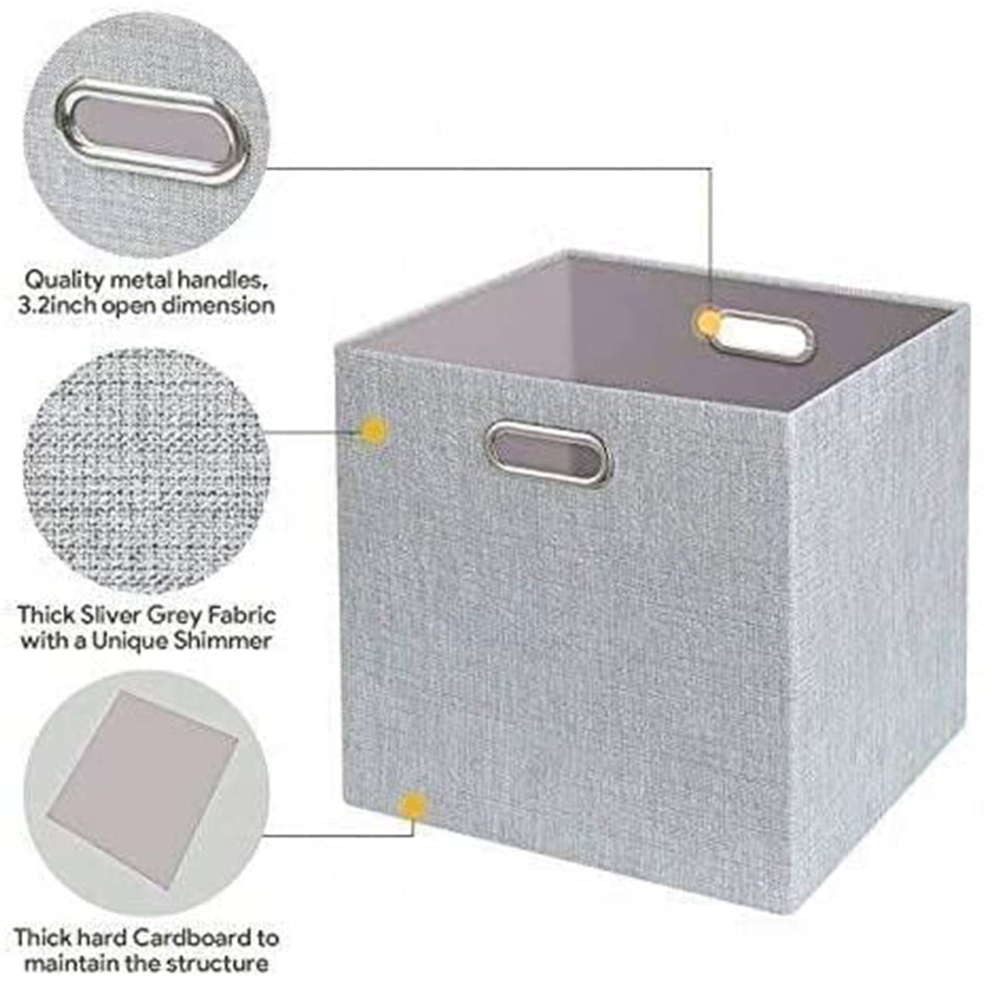 Posprica 13 x 13 Inch Square Collapsible Fabric Storage Cubes (4 Pack)(Open Box) - VMInnovations
