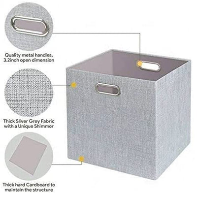 Posprica 13 x 13 Inch Square Collapsible Fabric Storage Cubes (4 Pack)(Open Box) - VMInnovations