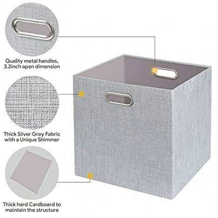Posprica 13 x 13 Inch Square Collapsible Fabric Storage Cubes (4 Pack)(Open Box) - VMInnovations