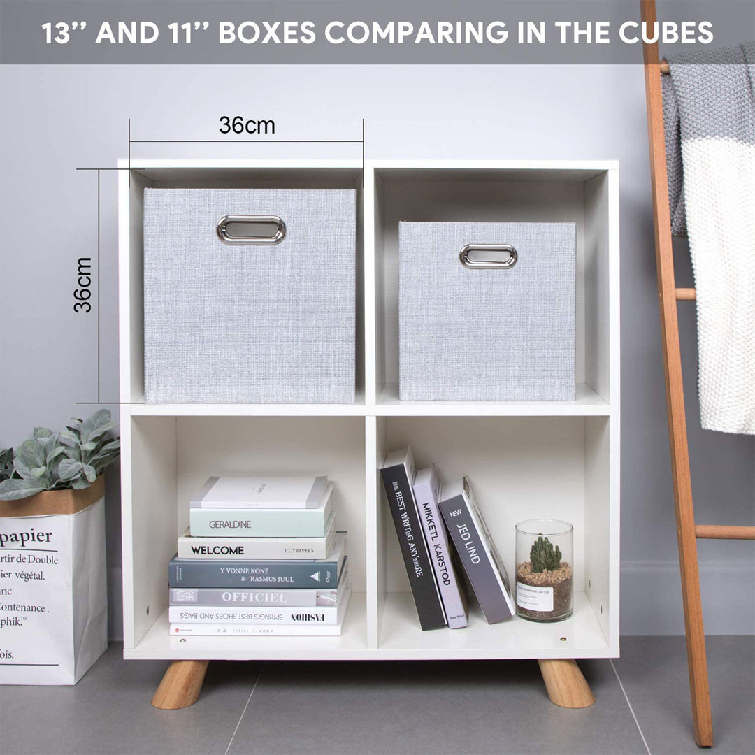 Posprica 13 x 13 Inch Square Collapsible Fabric Storage Cubes (4 Pack)(Open Box) - VMInnovations