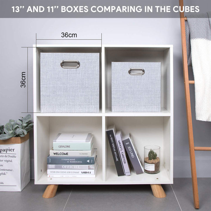 Posprica 13 x 13 Inch Square Collapsible Fabric Storage Cubes (4 Pack)(Open Box) - VMInnovations