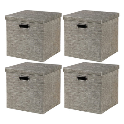Posprica 13 x 13 In Square Storage Cubes with Lids, Coffee (4 Pack) (Used) - VMInnovations