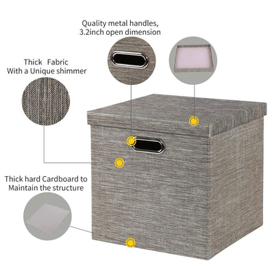 Posprica 13 x 13 In Square Storage Cubes with Lids, Coffee (4 Pack) (Used) - VMInnovations