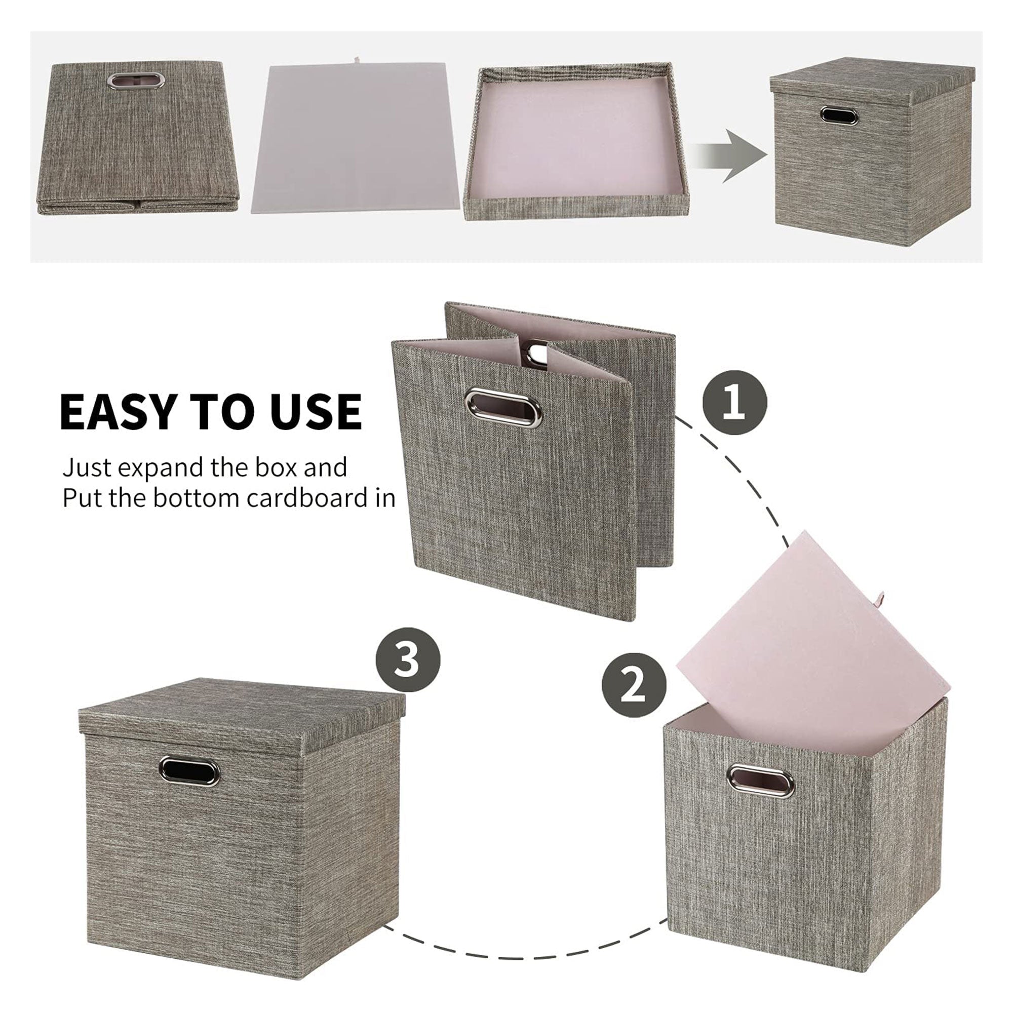 Posprica 13 x 13 In Square Storage Cubes with Lids, Coffee (4 Pack) (Used) - VMInnovations