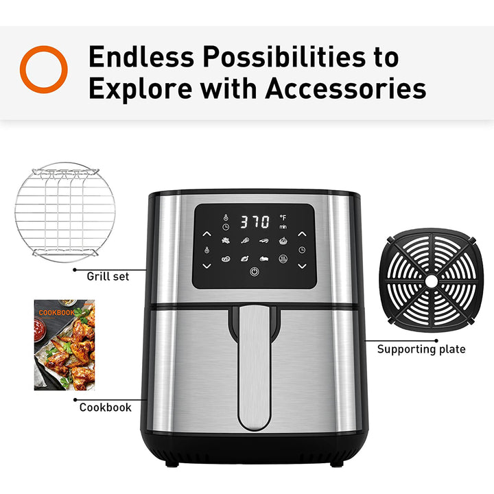 Joyoung JY-570 5.8 Qt Multi Tasker 8 Double Basket Air Fryer w/ LED Touchscreen