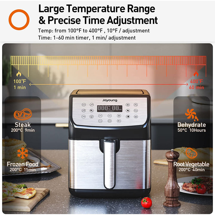 Joyoung JY-590 5.8 Quart Multi Tasker Double Basket Air Fryer w/ LED Touchscreen