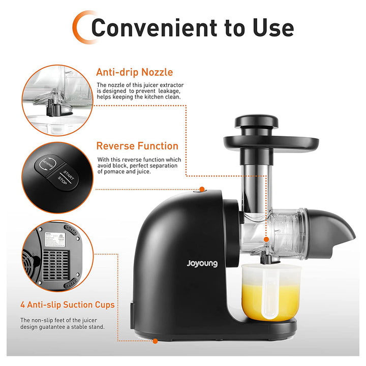 Ceramic Masticating Juicer Machine for Vegetables, Fruit, & Ice Cream (Open Box)