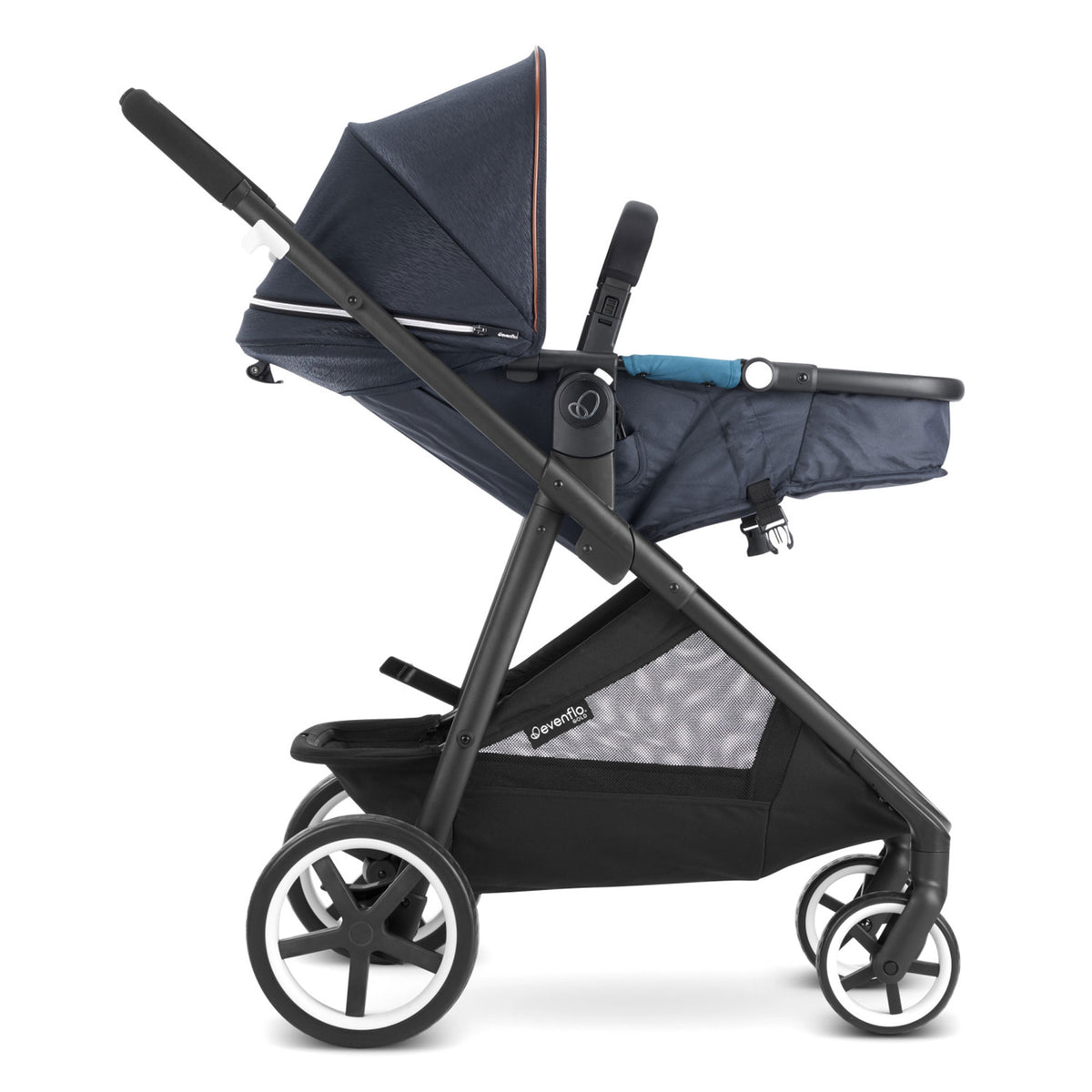 Evenflo Gold Shyft Travel System Stroller w/ SecureMax Car Seat, Sapphire Blue - VMInnovations